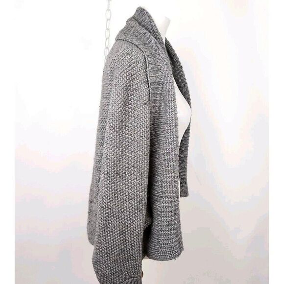 Vertigo Paris Gray Cardigan Open Drape Front Wool Blend Dolman Sleeve Sweater S - Picture 2 of 6